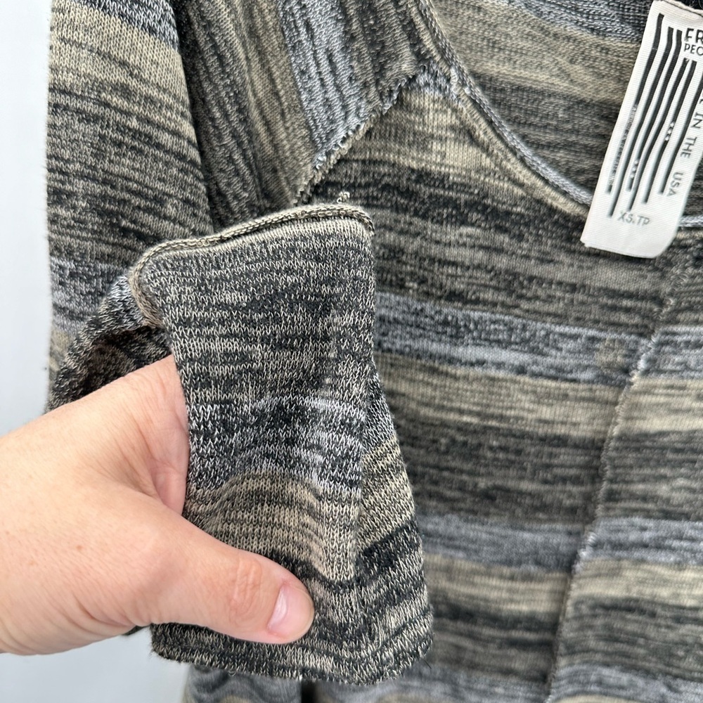 WE THE FREE Carolina Haaci marled oversized Boho natural lightweight sweater. XS - Picture 6 of 10